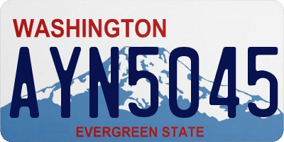 WA license plate AYN5045