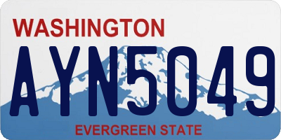 WA license plate AYN5049
