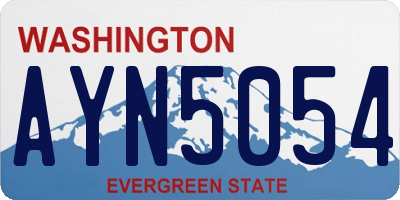 WA license plate AYN5054