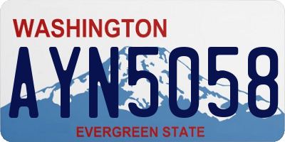 WA license plate AYN5058