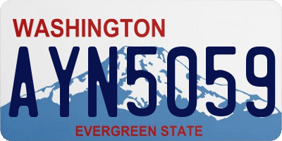 WA license plate AYN5059