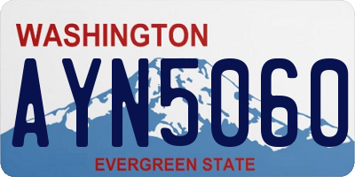 WA license plate AYN5060