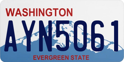 WA license plate AYN5061