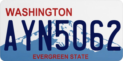WA license plate AYN5062