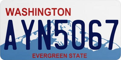 WA license plate AYN5067