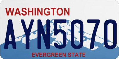 WA license plate AYN5070