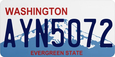 WA license plate AYN5072
