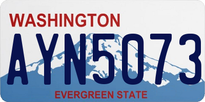 WA license plate AYN5073