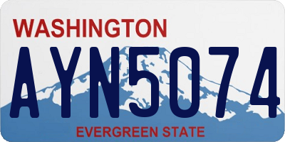 WA license plate AYN5074
