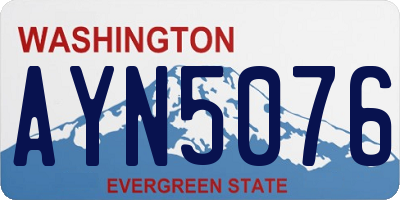 WA license plate AYN5076