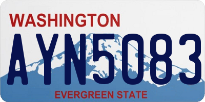WA license plate AYN5083