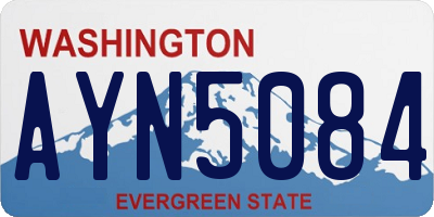 WA license plate AYN5084