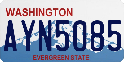 WA license plate AYN5085
