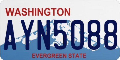 WA license plate AYN5088
