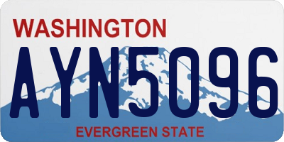 WA license plate AYN5096