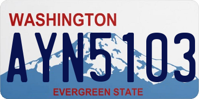 WA license plate AYN5103