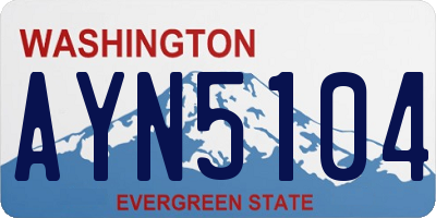 WA license plate AYN5104