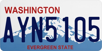WA license plate AYN5105