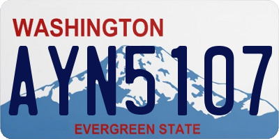WA license plate AYN5107