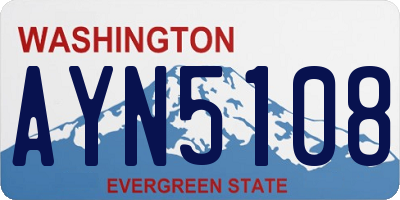WA license plate AYN5108