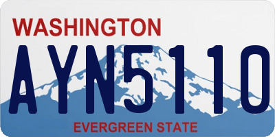 WA license plate AYN5110