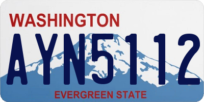 WA license plate AYN5112