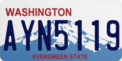 WA license plate AYN5119