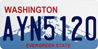 WA license plate AYN5120