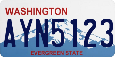 WA license plate AYN5123