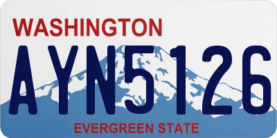 WA license plate AYN5126