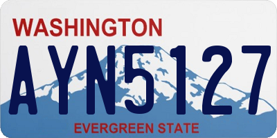 WA license plate AYN5127