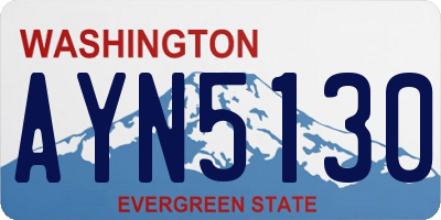 WA license plate AYN5130
