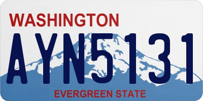 WA license plate AYN5131