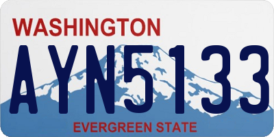 WA license plate AYN5133