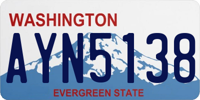 WA license plate AYN5138