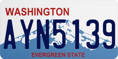 WA license plate AYN5139