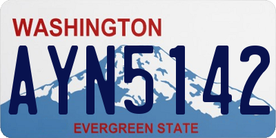 WA license plate AYN5142