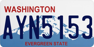 WA license plate AYN5153