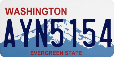 WA license plate AYN5154