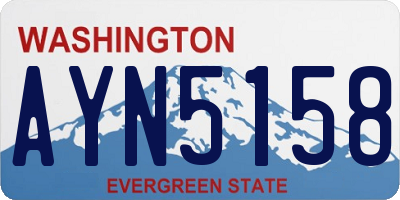 WA license plate AYN5158