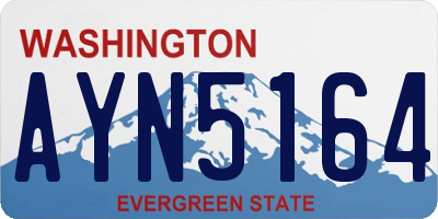 WA license plate AYN5164