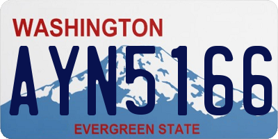 WA license plate AYN5166
