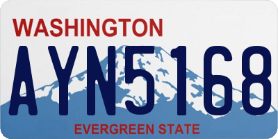 WA license plate AYN5168