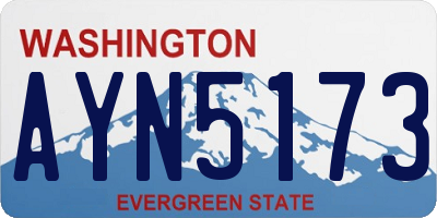 WA license plate AYN5173