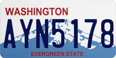 WA license plate AYN5178