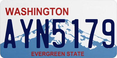 WA license plate AYN5179