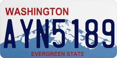 WA license plate AYN5189