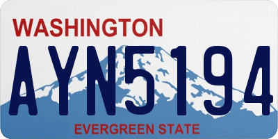WA license plate AYN5194
