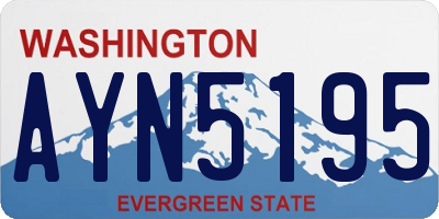 WA license plate AYN5195