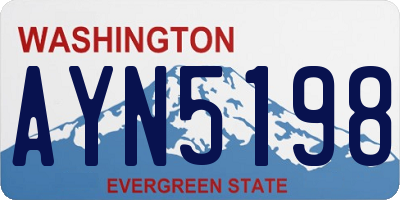 WA license plate AYN5198